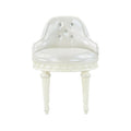 Dorothy Chair W Swivel, Pearl White Synthetic Leather & Ivory Bd02272 Ivory Wood