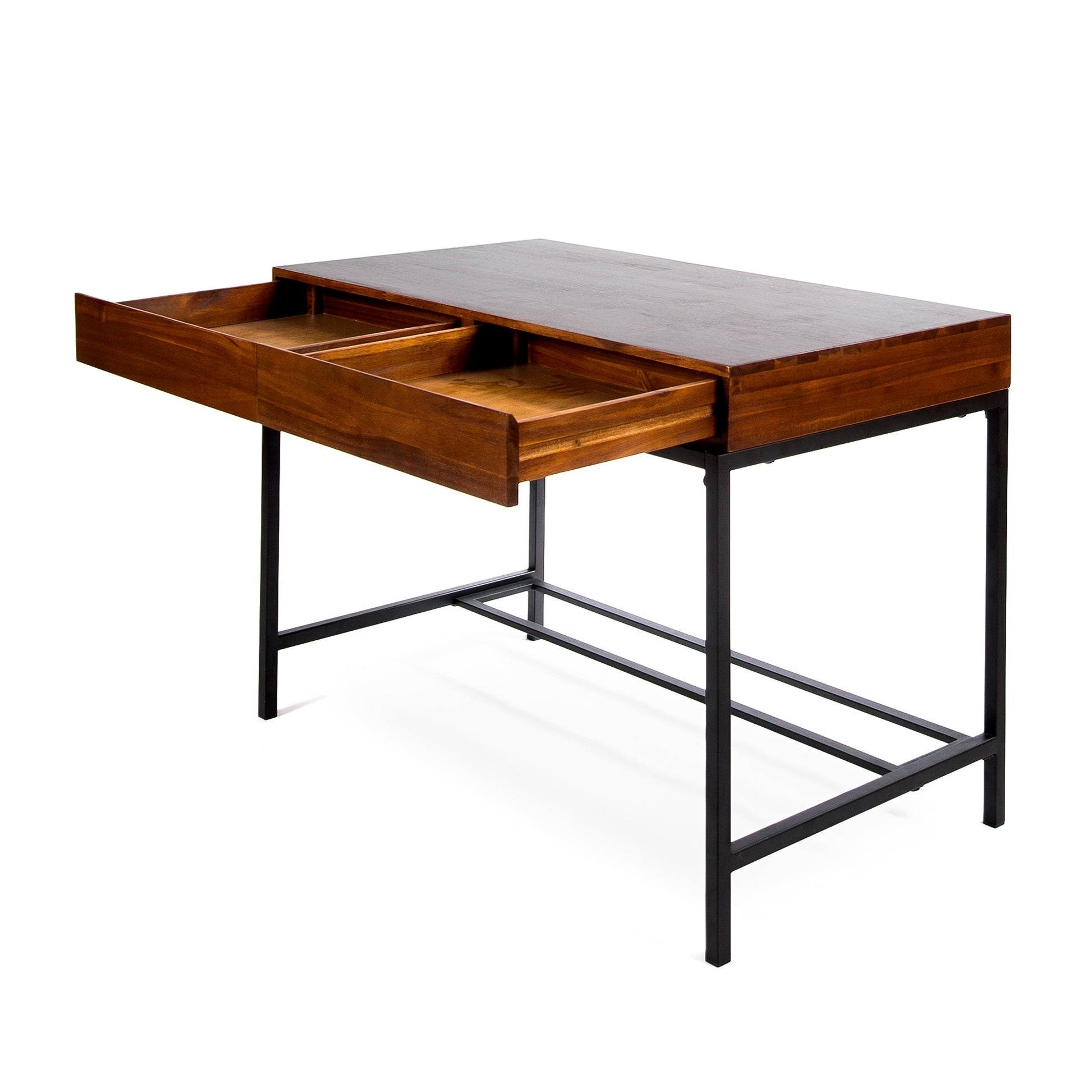 Storage Desk Oak Wood Metal