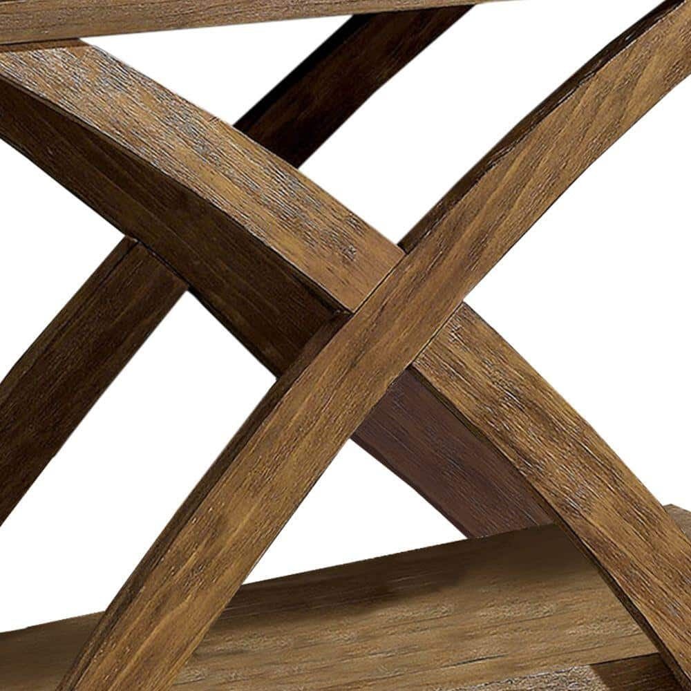 Transitional 1Pc Sofa Table Occasional Tables Plank Style Top Antique Light Oak Open Bottom Shelf Light Oak Primary Living Space Antique,Contemporary,Modern,Rustic,Transitional Rubberwood Open Storage Rectangular Console Tables Solid Wood