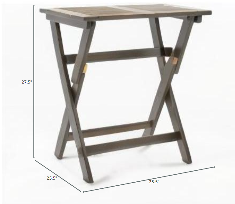 Positano 25 " Foldable Bistro Table Grey Acacia Wood