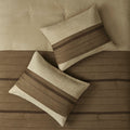 7 Pc Pieced Faux Suede Comforter Set Natural King King Natural Polyester