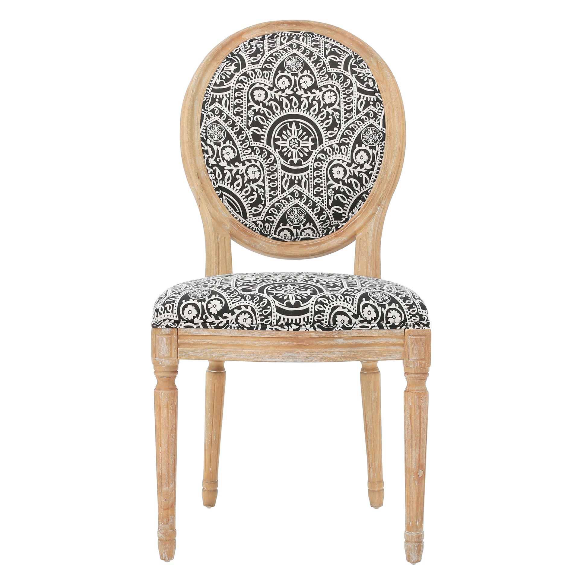 Kd Dining Chair Set Of 2 Black White Fabric