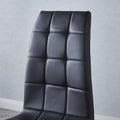 Modern Lattice Designdining Chair With Gold Metal Legs Set Of 4 Gold Black Metal