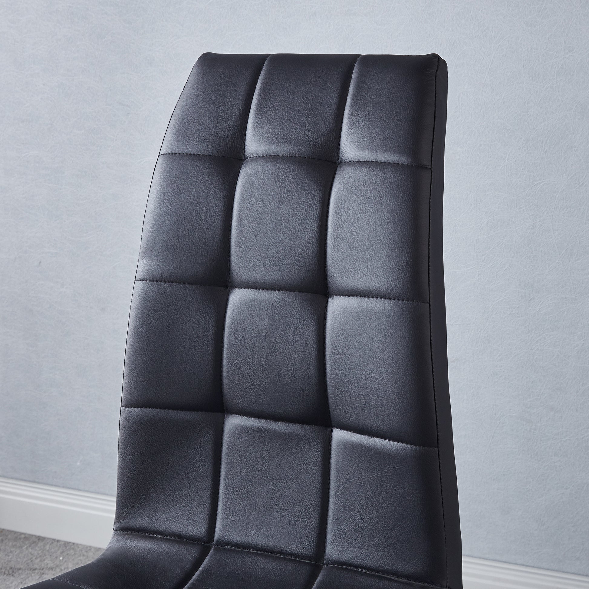 Modern Lattice Designdining Chair With Gold Metal Legs Set Of 4 Gold Black Metal