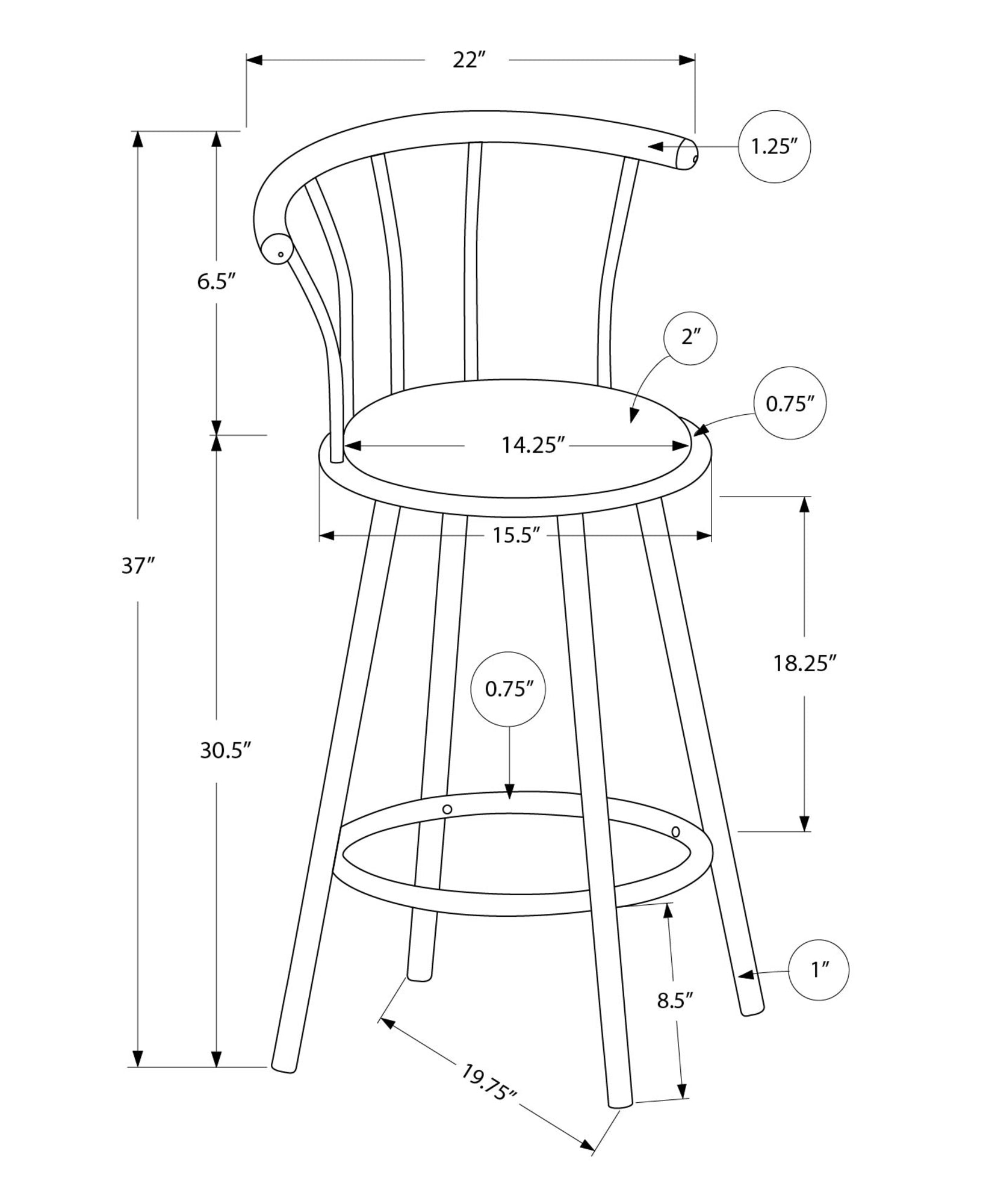 Barstool, Set Of 2, Swivel, Bar Height, White Metal, Grey Fabric, Contemporary, Modern White Foam Metal