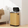 50L Smart Automatic Trash Cans Full Intelligent Sensor Wood Wood Steel