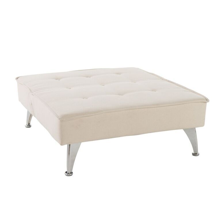 Ottoman Chair Ivory Fabric