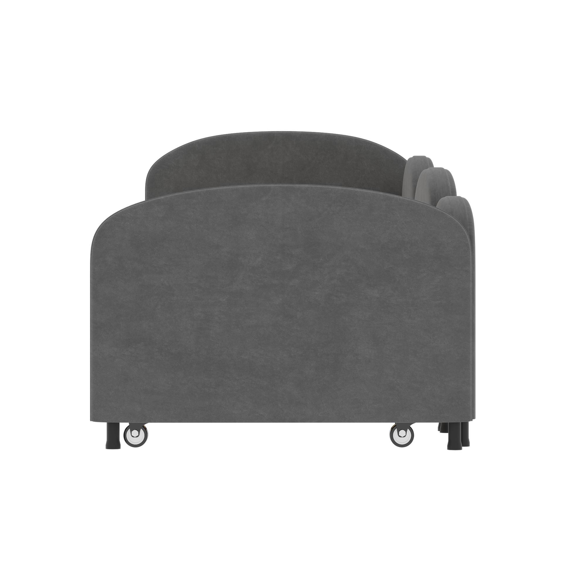 Twin Size Twin Size Bed Frames With An Another Bed Frame, Velvet Upholstered Daybed, Modern Sofa Bed Daybed Frame For Bedroom Living Room, Suitable For Living Room, Kids Room, Bedroom Ddry Gray Dark