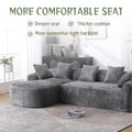 Coolmore Boucle Sofa 3 Seater For Living Room Oversized Comfy Sofa L Shape Sofa Couch With Chaise Home Furniture Sleeper Sectional Sofa For Apartment, Office Left Hand Facing Gray Gray Primary Living Space Foam Boucle 3 Seat