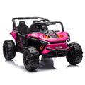 24V Kids Ride On Utv,Electric Toy For Kids W Parents Remote Control,Four Wheel Suspension,Low Start,Adjustable Speed,Multimedia Player,Early Education,Bluetooth,Rear Storage Space For Kids Aged 3 . Pink 50 99 Lbs Polypropylene