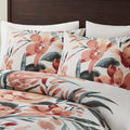 3 Piece Floral Cotton Duvet Cover Set King Multicolor Cotton