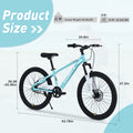 Mountain Bike,24 Inch Mtb For Boys And Girls Age 9 12 Years,Multiple Colors Cyan Steel