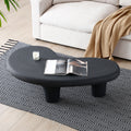 47.24'' Fiberglass Cloud Coffee Table For Living Room Vintage Table With 3 Support Legs,Matte Black Table Front Of The Sofa, Irregular Center Table,No Need Assembly Matt Black Fiberglass