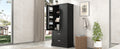 Tall Bathroom Storage Cabinet, Cabinet With Two Doors And Drawers, Adjustable Shelf, Mdf Board, Black Black Mdf