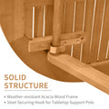 Outsunny 3 Piece Acacia Wood Bistro Set, Folding Patio Furniture With 2 Folding Chairs And Round Coffee Table, Teak, Slatted Finish, For Backyard, Balcony, Deck, Natural Natural Acacia Wood