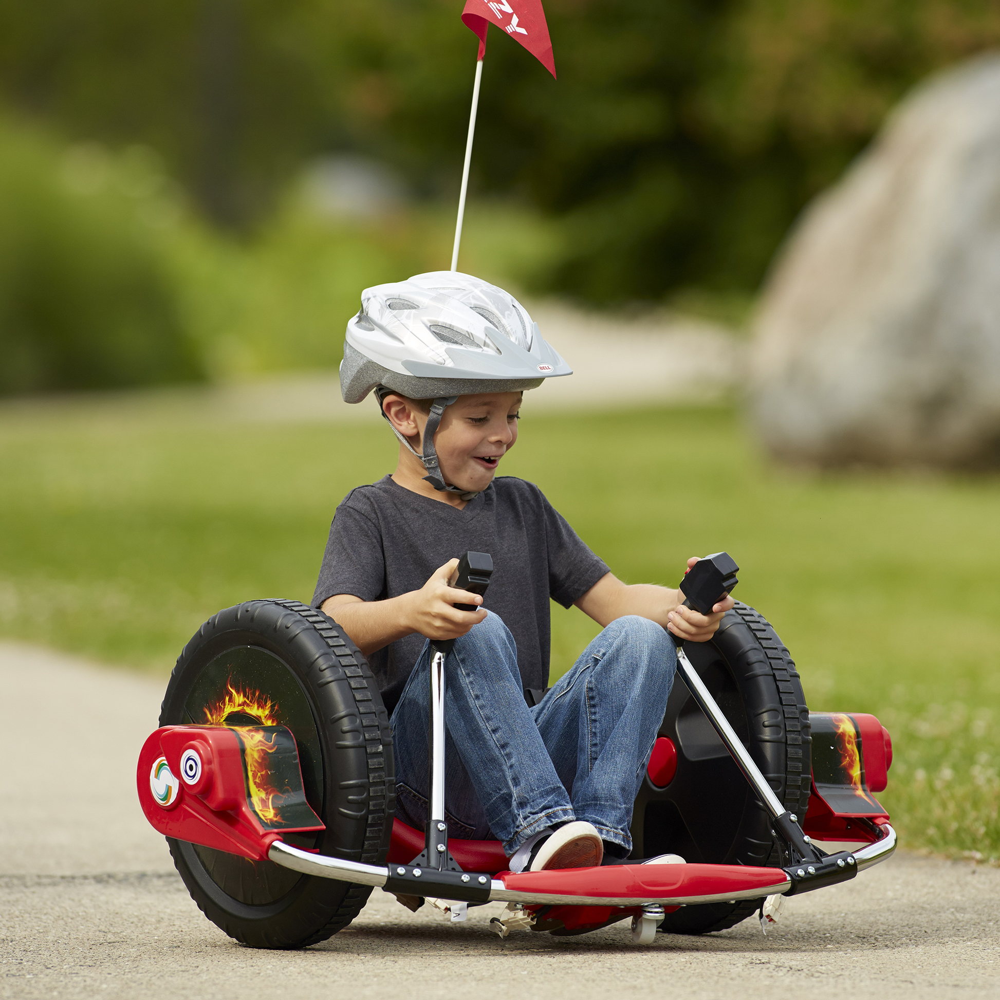 12V Kids Ride On Electric Toy,2Wd,16'' Exaggerated Wheel,Dual Handle Control For 360 Degree Flexible Steering And Rotation,Solid Metal Frame,Provide A Speed Of 4.66 Mph For Kids Aged 6 . Red 50 99 Lbs Polypropylene