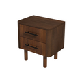 Logan Mid Century Modern Walnut Nightstand Bed Side Tables With 2 Drawers Brown,Wood Brown 2 Drawers Bedroom With Legs Mid Century Modern Solid Wood Walnut Finish Solid Wood