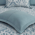 8 Piece Jacquard Comforter Set Aqua Silver Cal King California King Aqua Silver Polyester