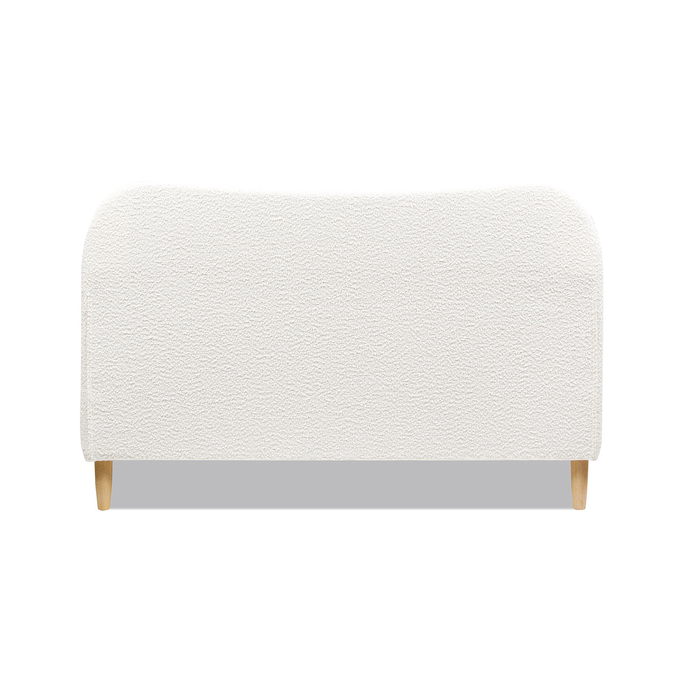 Roman Curved Headboard Upholstered Platform Bed, Queen, Ivory White Boucle Box Spring Not Required Queen White Wood Foam Boucle Boucle