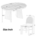 5 Piece Retro Functional Dining Set With 1 Extendable Dining Table And 4 Upholstered Chairs With Rattan Backrests For Dining Room And Kitchen Espresso Espresso Solid Wood Mdf
