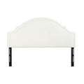 Catherine Upholstered King Headboard, Antique White Woven Antique White Foam Fabric