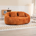 Coolmore Bean Bag Sofa Lazy Sofa Durable Comfort Lounger High Back Bean Bag Chair Couch For Adults And Kids, Indoor & Outdoor, Accent Floor Soft Lounge Chair Orange Chenille Orange Foam Chenille 2 Seat