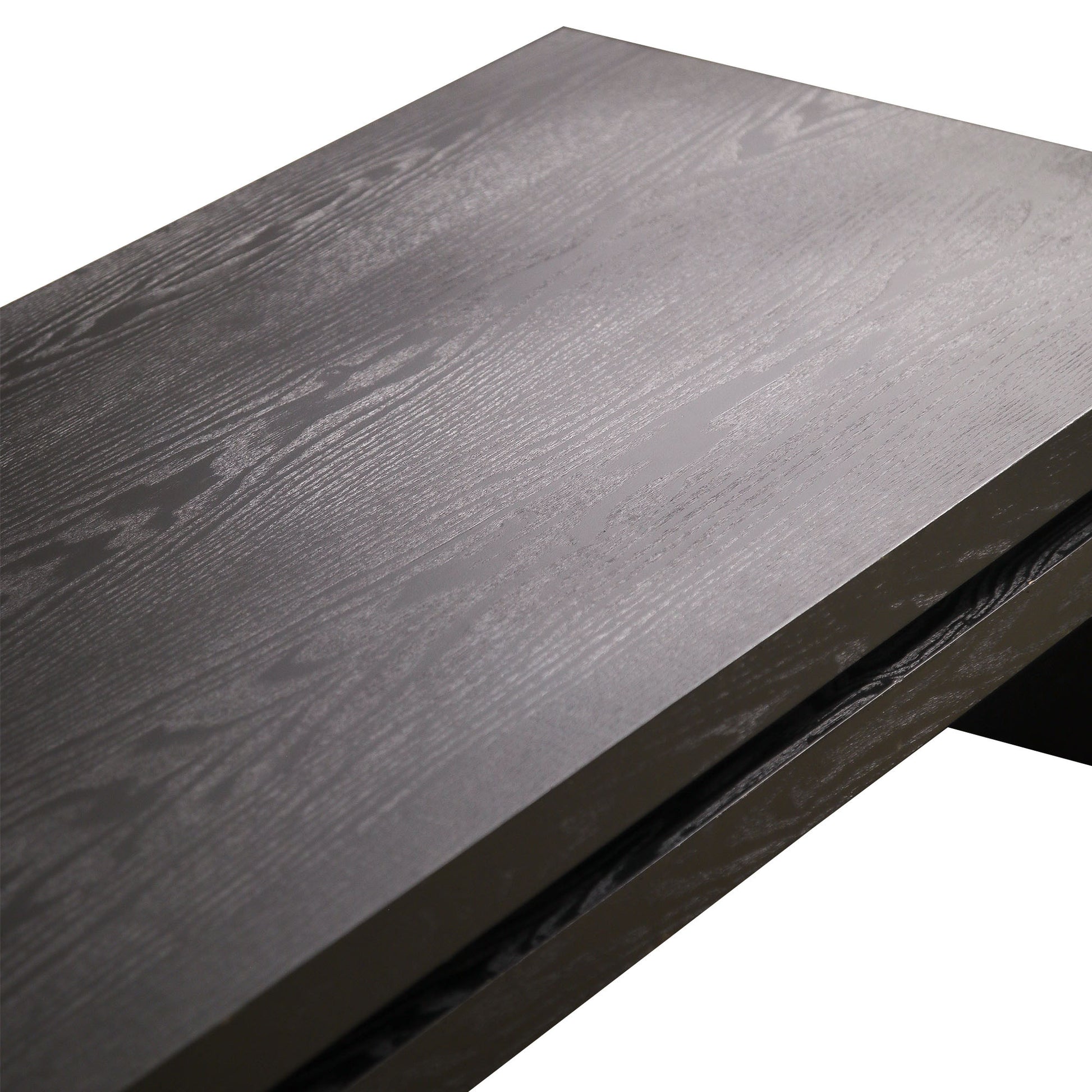 Modern Coffee Table, Black Wooden Coffee Table, Rectangle Cocktail Tea Table For Living Room, 47.6" L* 23.6" W * 16.3" H Antique Black,Black Desk Top Distressed Finish Dining Room Classic,Farmhouse,Industrial,Modern Floor Mount Ash Rectangular Coffee &