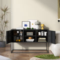 Modern Sideboard Buffet With Plenty Of Storage Space Anti Tilt Mechanism, Elegant Handles, Silent Magnetic Closure And Eco Friendly Finish For Kitchen, Dining Room And Living Room. Accent Chests 5 Or More Spaces Antique Black Primary Living Space Shelves