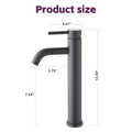 Bathroom Modern Tall Faucets Single Handle One Hole Lavatory Bathroom Sink Faucet Matte Black Cartridge Valve Bathroom 1 Hole Faucets Stainless Steel