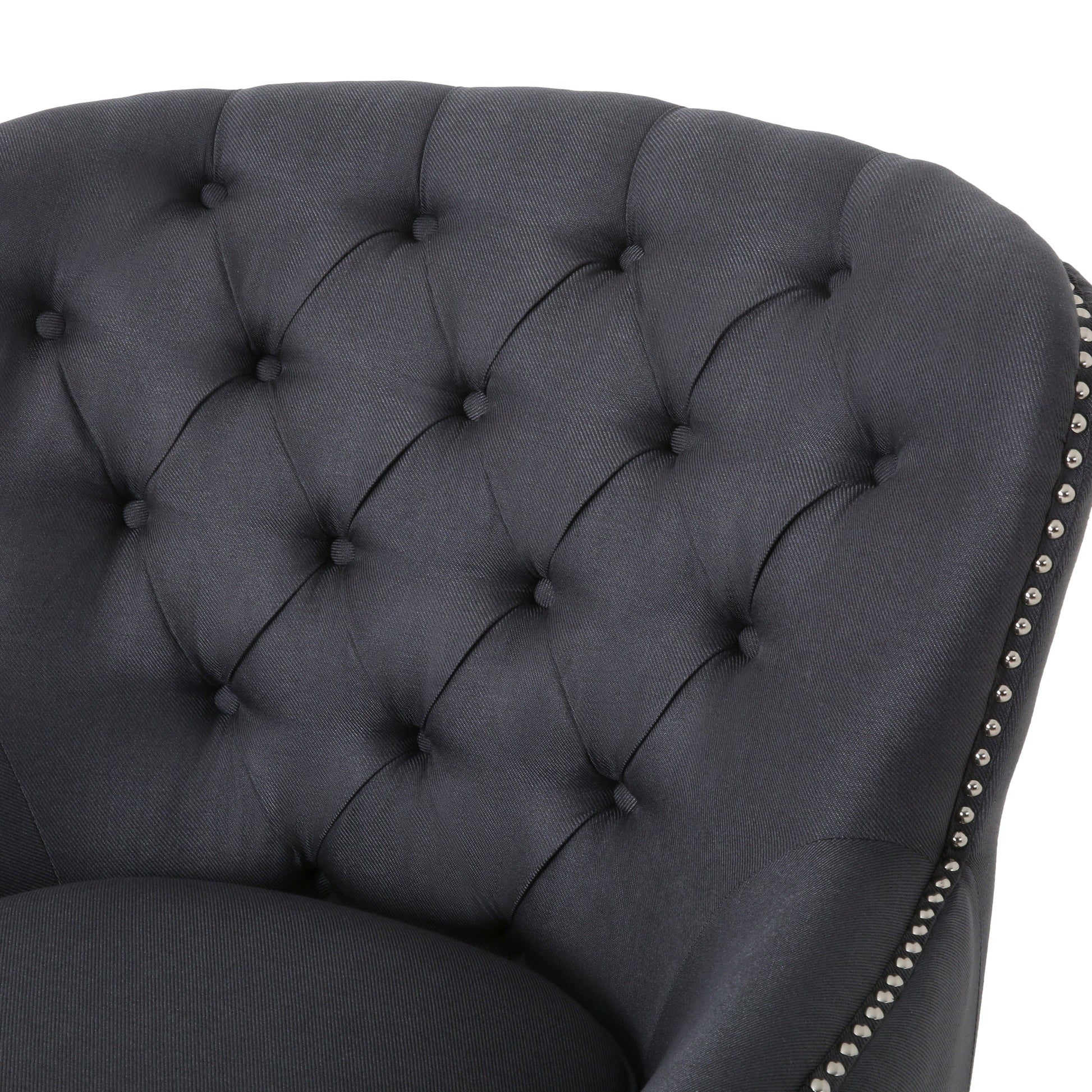 Club Chair Ottoman Grey Fabric