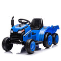 12V Kids Ride On Electric Tractor Black Knight,Kids Ride On Toy.2Wd,Non Skid Tires, Steering Wheel, Foot Pedal,With Removable Storage Tug,Light,Bluetooth,Music,Mp3,Usb,Power Display For Kids Aged 3 . Blue 50 99 Lbs Polypropylene