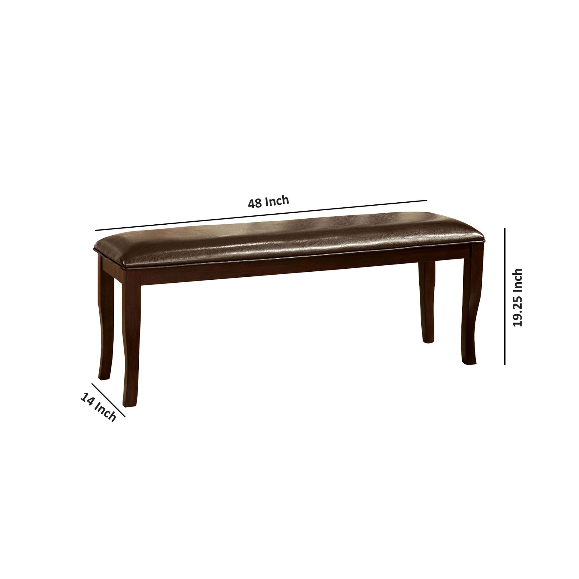 Woodside Ii Transitional Bench, Espresso Brown Wood