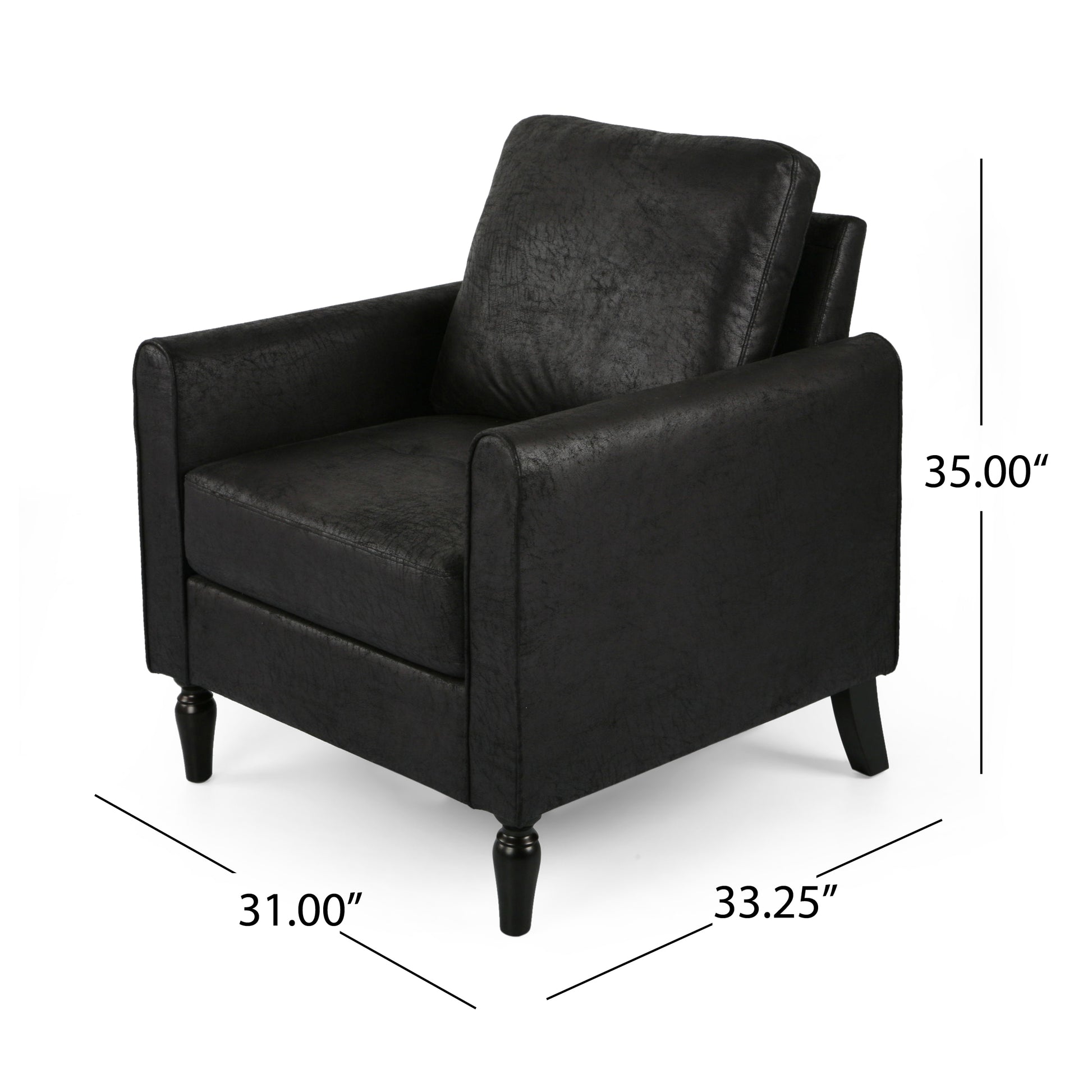 Chair Black Microfiber 1 Seat