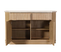 Qwin Server, Marble Top & Oak Finish Dn02878 Oak Wood