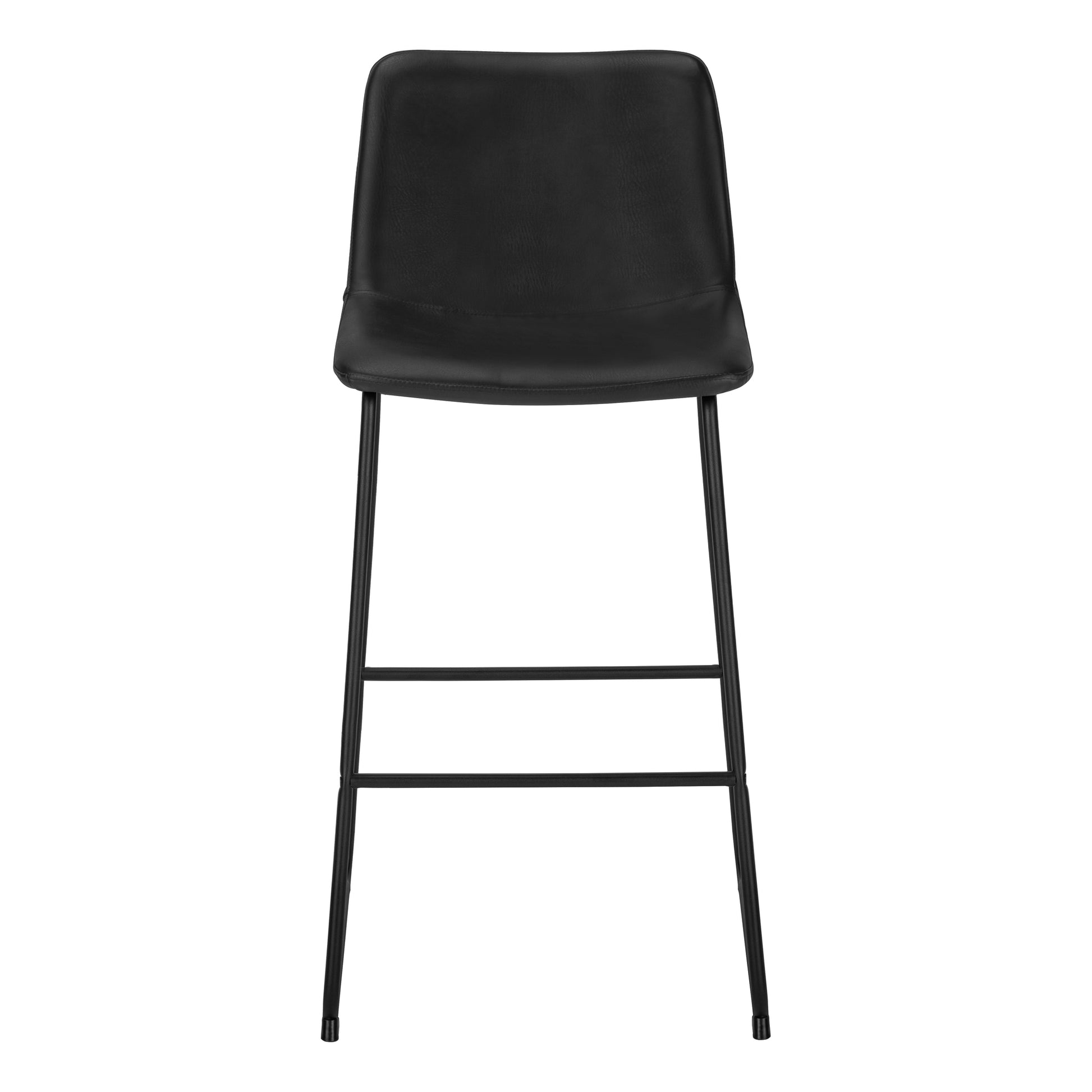 Office Chair, Bar Height, Standing, Computer Desk, Work, Black Leather Look, Black Metal, Contemporary, Modern Black Foam Polyurethane