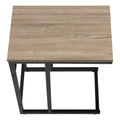 Accent Table, C Shaped, End, Side, Snack, Living Room, Bedroom, Brown Laminate, Black Metal, Contemporary, Modern Taupe Particle Board