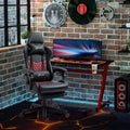 Vinsetto Racing Gaming Chair Diamond Pu Leather Office Gamer Chair High Back Swivel Recliner With Footrest, Lumbar Support, Adjustable Height, Black Black Pu