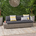 Puerta Left 3 Seater Sofa Black Gray Fabric