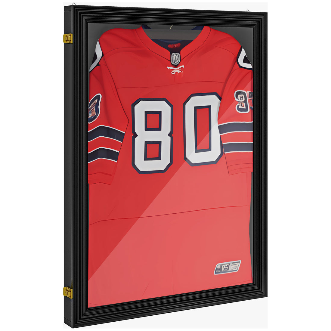 Homcom 24" X 32" Jersey Frame Display Case, Uv Resistant Jersey Shadow Box With 2 Keys, Hanger, Black Black Mdf