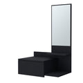 Elgin Floating Vanity With Included Mirror, Black Black Primary Living Space Modern Particle Board Melamine