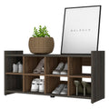 Harrison Entryway Shoe Rack, Eight Cube Spaces 8 Or More Brown Horizontal Primary Living Space Wood Contemporary Melamine Engineered Wood