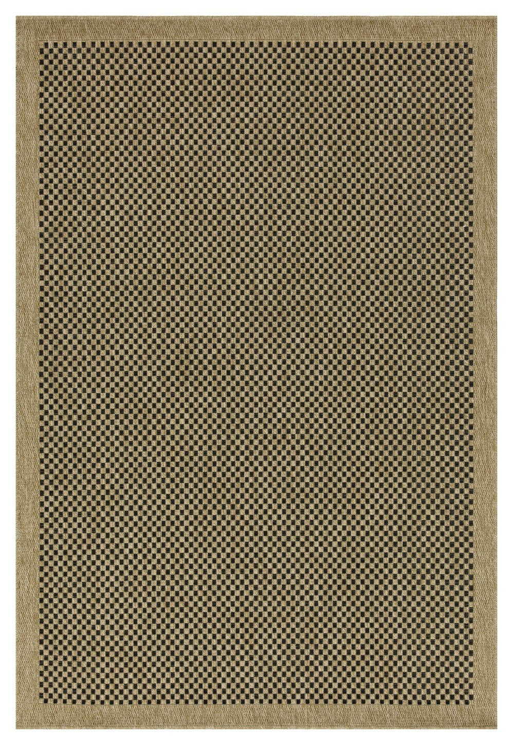 Earth Gc Ntl1003 Jute Black 5 Ft. 3 In. X 7 Ft. 3 In. Indoor Outdoor Area Rug Natural Black Polyester Polypropylene