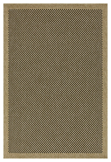 Earth Gc Ntl1003 Jute Black 5 Ft. 3 In. X 7 Ft. 3 In. Indoor Outdoor Area Rug Natural Black Polyester Polypropylene