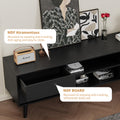 63 Inch Tv Stand Features Vintage Style And Bevel Design, Tv Stand With Drawers, Entertainment Center For Living Room Bedroom, Tv Media Console Black 60 69 Inches Mdf