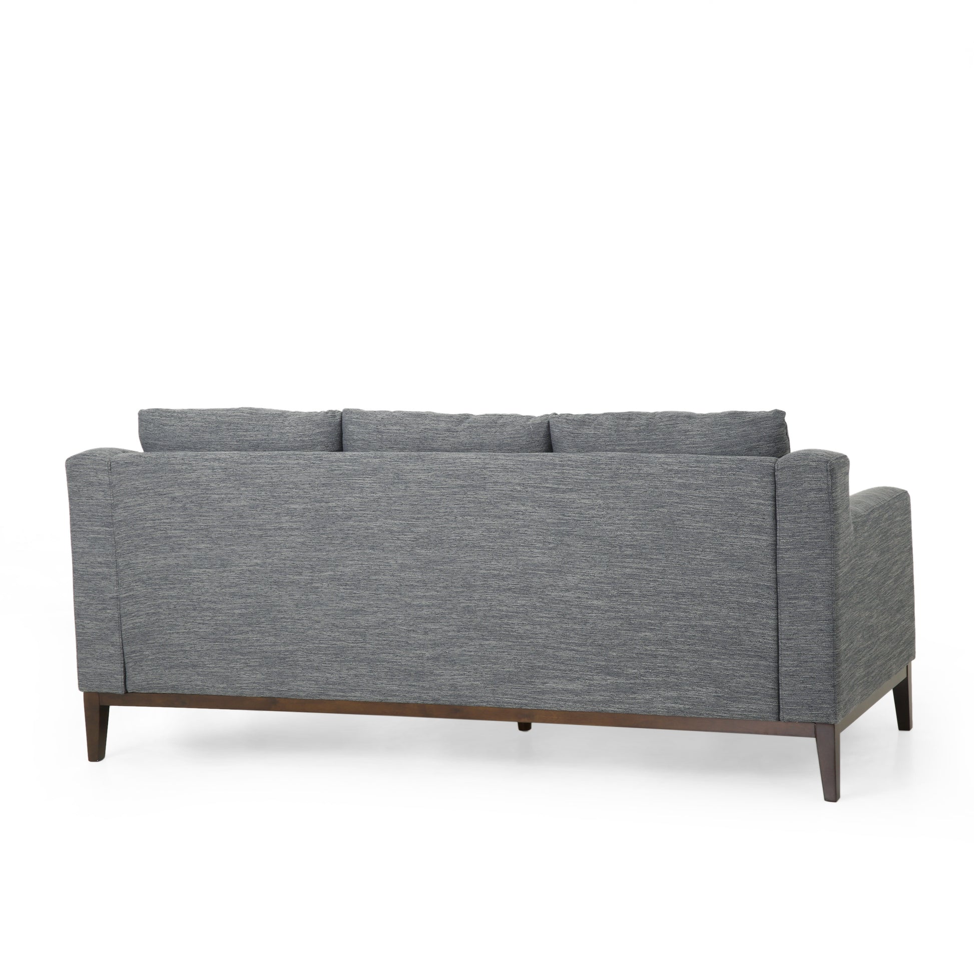 Mirod Comfy 3 Seat Sofa With Wooden Legs, Modern For Living Room And Study Charcoal Fabric 3 Seat