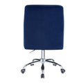 Blue And Chrome Swivel Office Chair With Adjustable Lift Caster Solid Blue Office Foam Modern Office Chairs Solid Back Foam Swivel Fabric Metal