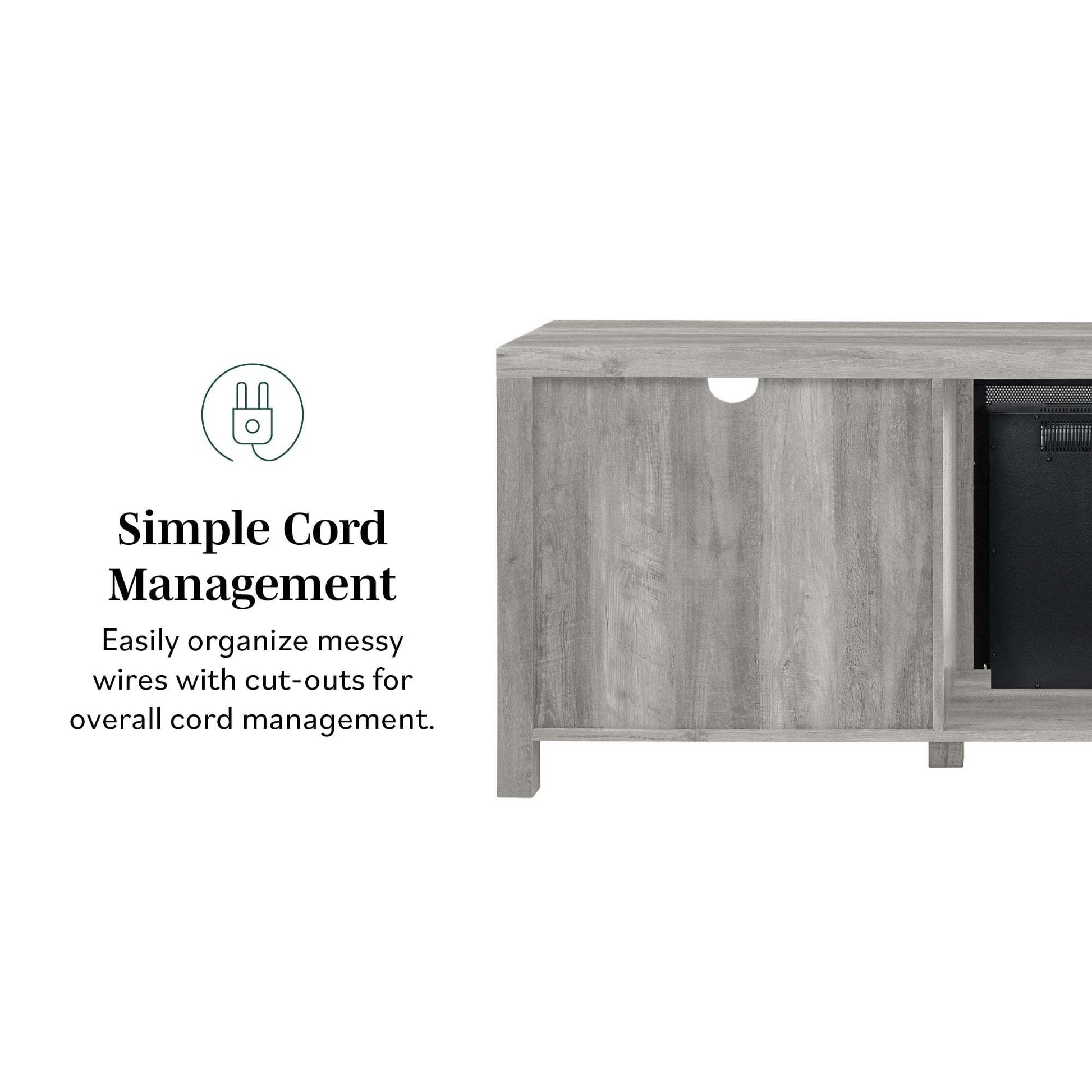 Industrial Farmhouse Metal Mesh Drop Down X Door 70" Fireplace Tv Stand For 80" Tvs Stone Grey Stone Gray Mdf