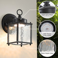 Outdoor Wall Sconce Lights With Clear Glass, Outside Garage Sconce Lighting Waterproof Farmhouse Wall Lantern Lamp For House Patio Doorway Black Glass,Metal