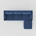 Convertible Combination Sofa Sofa L Shaped Sofa With Storage Cabinet Footstool, Living Room Navy Blue Sofa, Living Room Bedroom Office Small Space 3 Seater Combination Sofa Navy Blue Metal 3 Seat