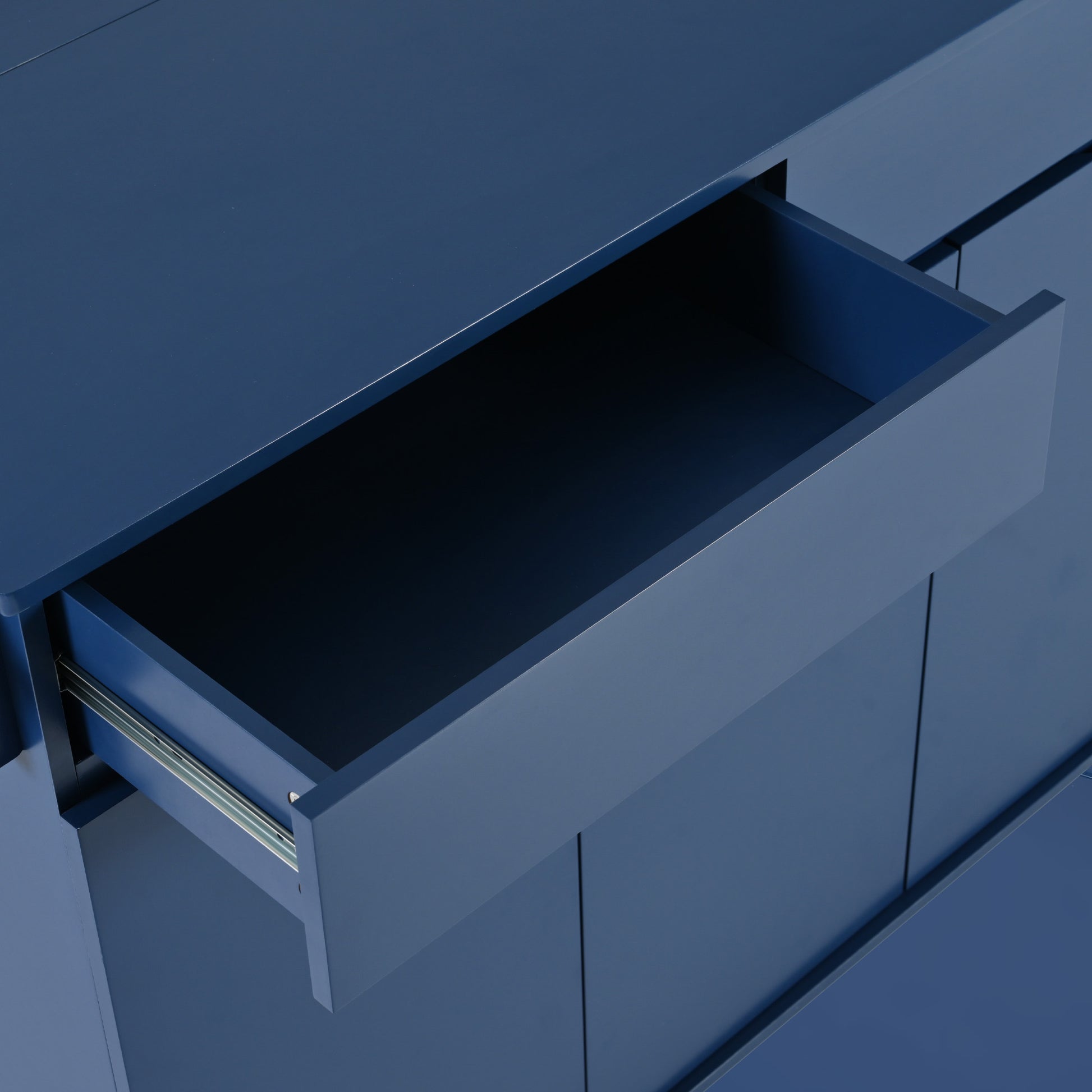 K&K 53.2'' Kitchen Island With Drop Leaf, Kitchen Storage Cart With Spice Rack, Towel Rack And 2 Drawers, Rolling Kitchen Island On Wheels With Adjustable Shelves For Kitchen, Dining Room, Navy Blue Navy Blue Brown Kitchen